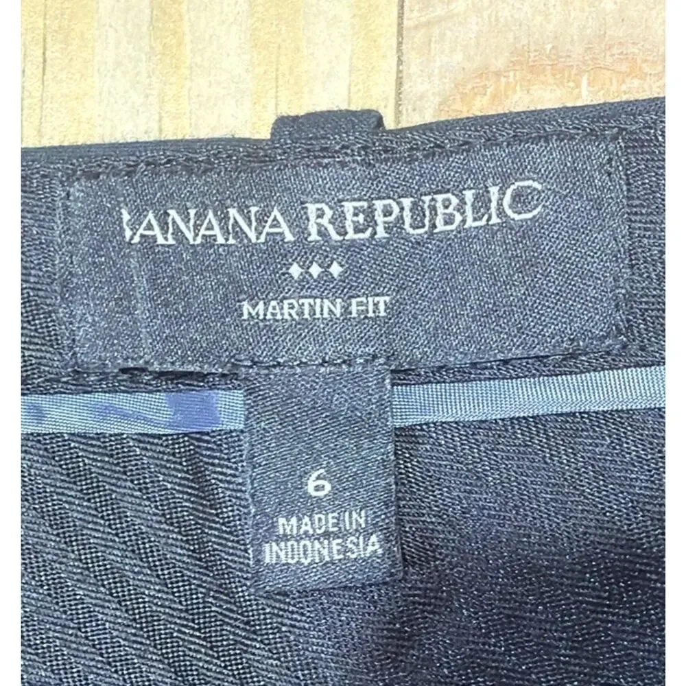 BANANA REPUBLIC Martin Fit Navy Blue Straight Leg Dress Pants Sz 6 Career 30x30